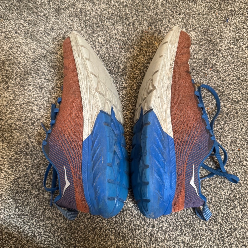 Hoka One One Mach 3 Running Shoes Men Sz 9 Red Blue Lace Up Cushioned Casual - Picture 4 of 7